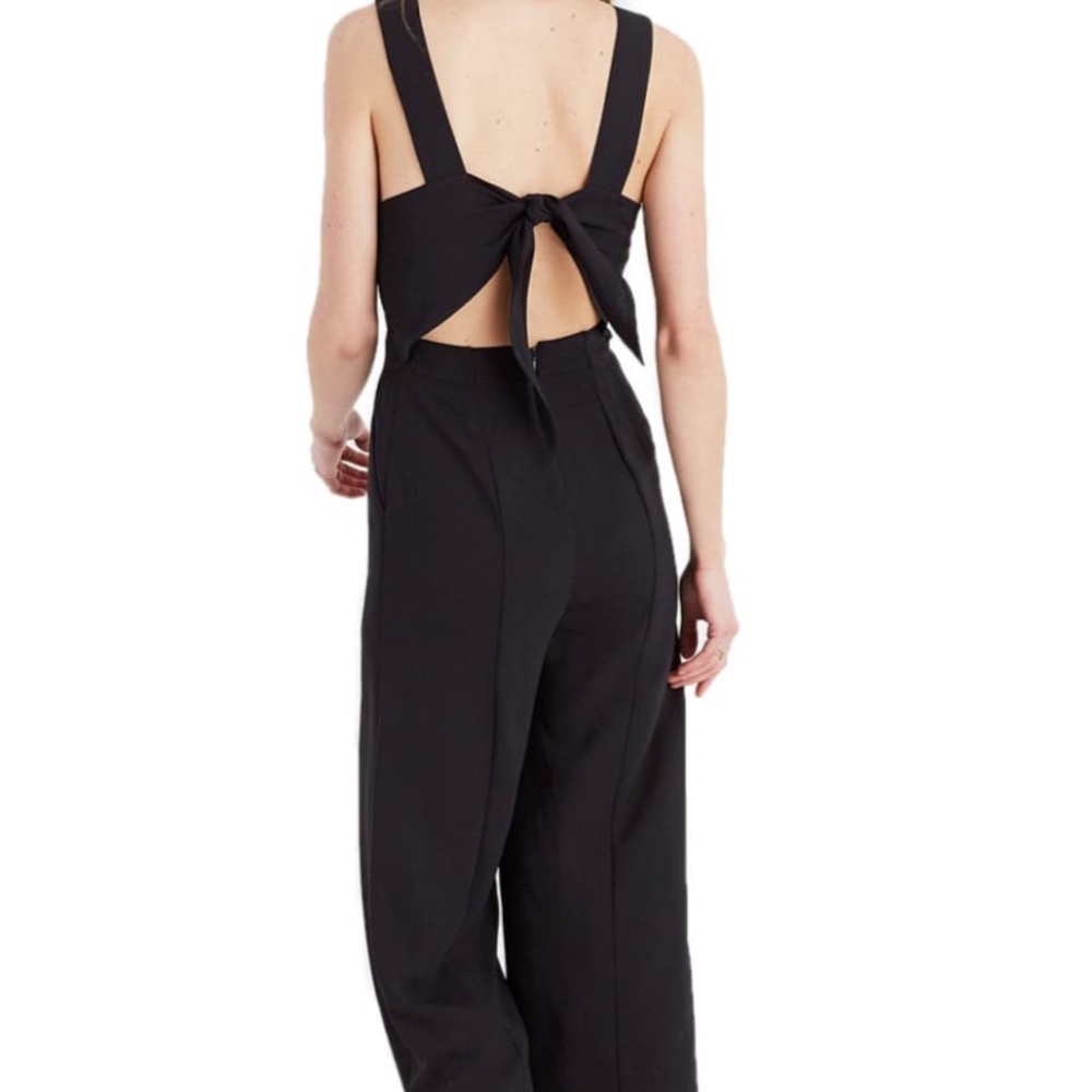 Madewell apron bow back jumpsuit sz 2